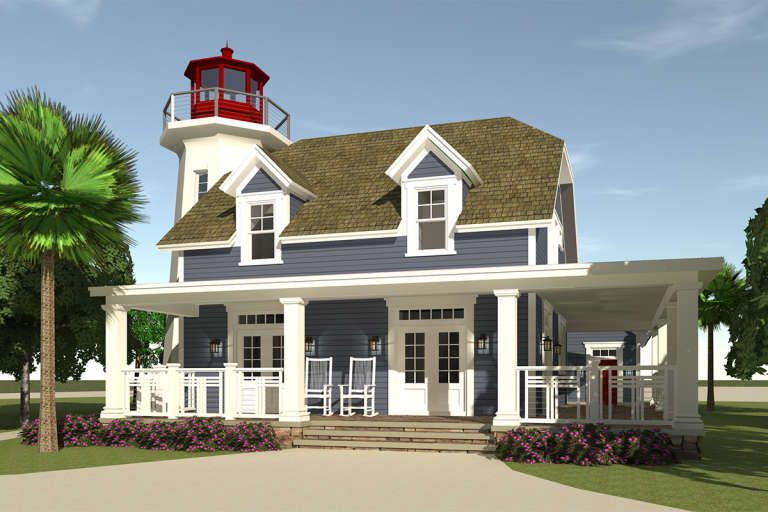 Coastal House Plan #028-00064 Elevation Photo