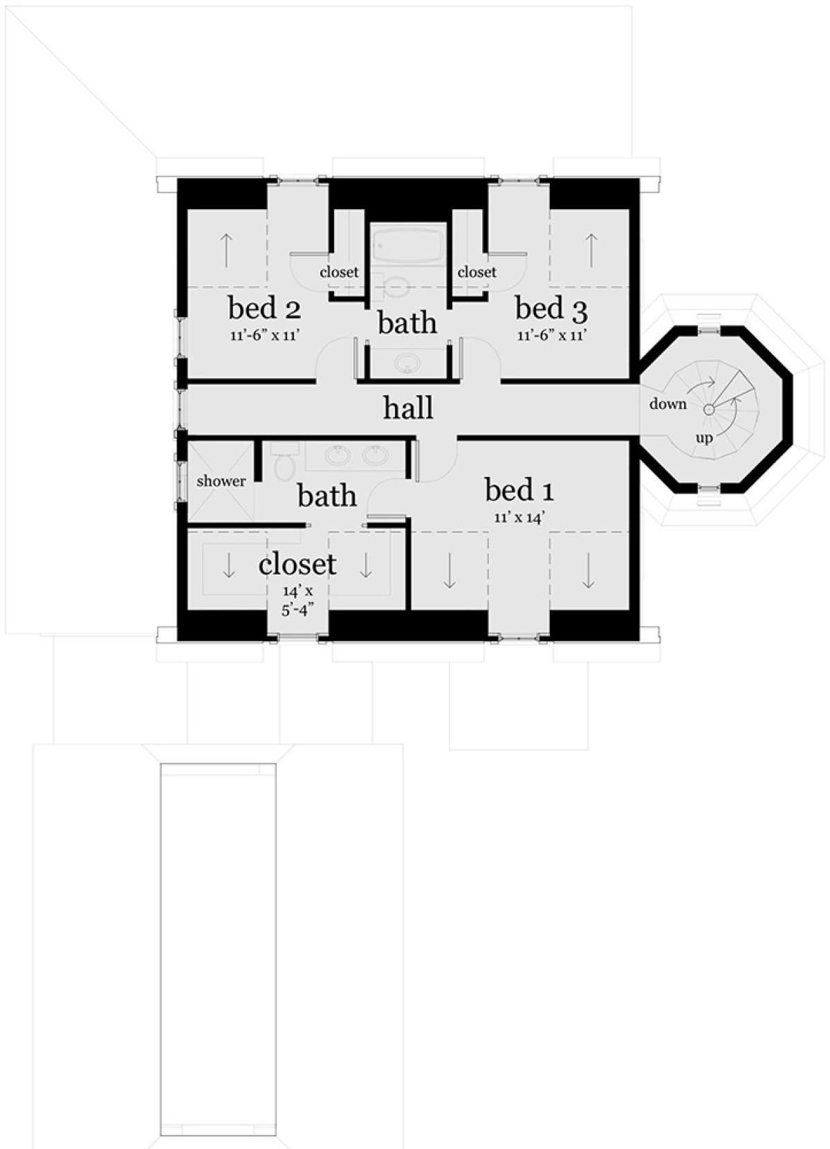 Second Floor for House Plan #028-00064