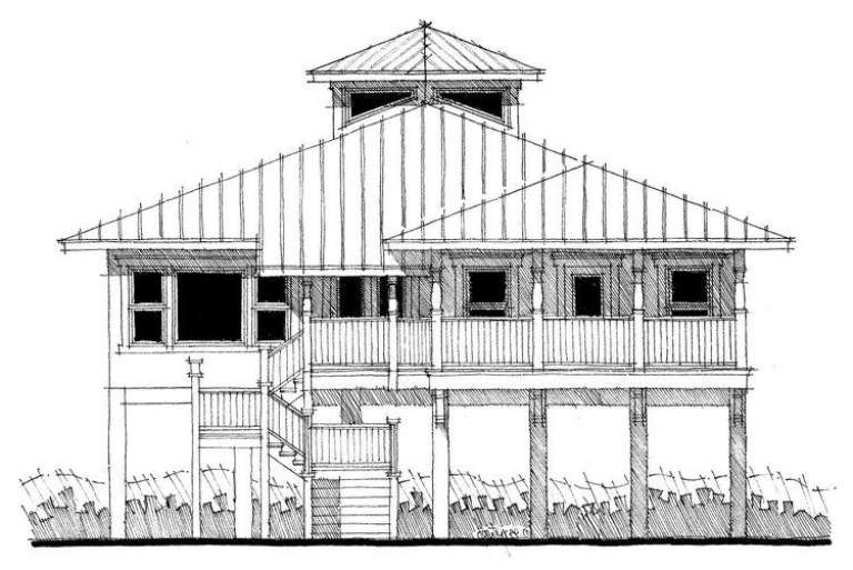 Coastal House Plan #028-00066 Elevation Photo
