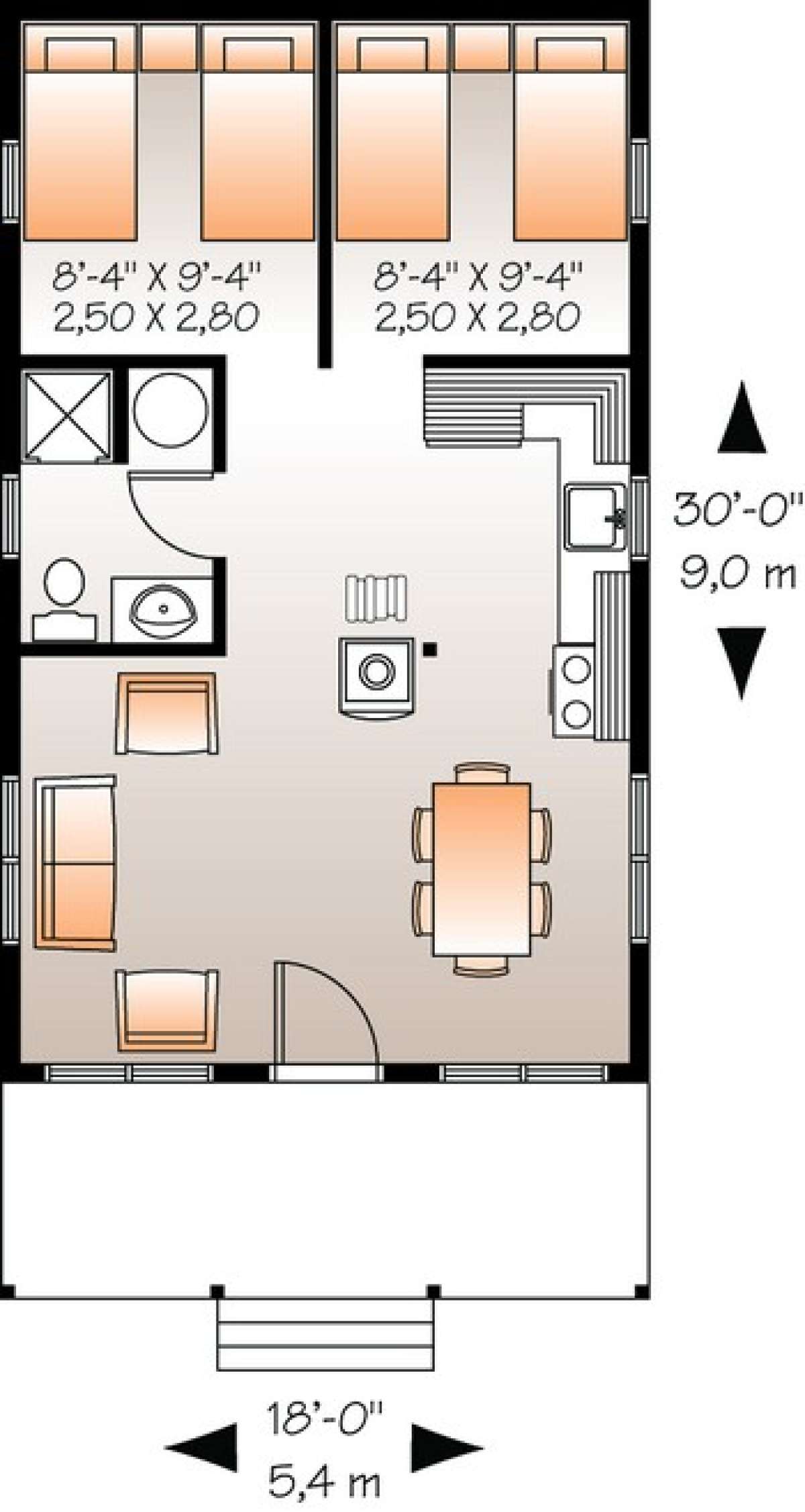 Floorplan 1 for House Plan #034-00178