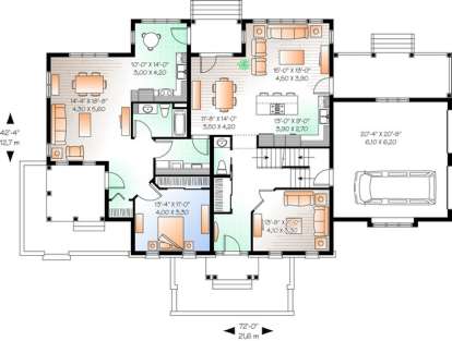 Main Floor for House Plan #034-00179