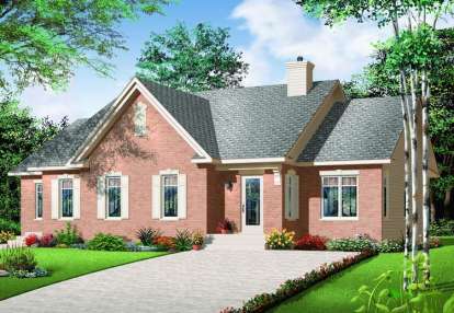 Ranch House Plan #034-00180 Elevation Photo