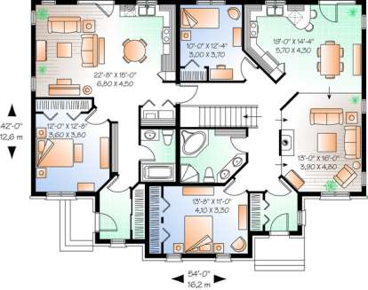 Floorplan 1 for House Plan #034-00180