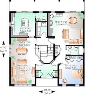 Floorplan 1 for House Plan #034-00181