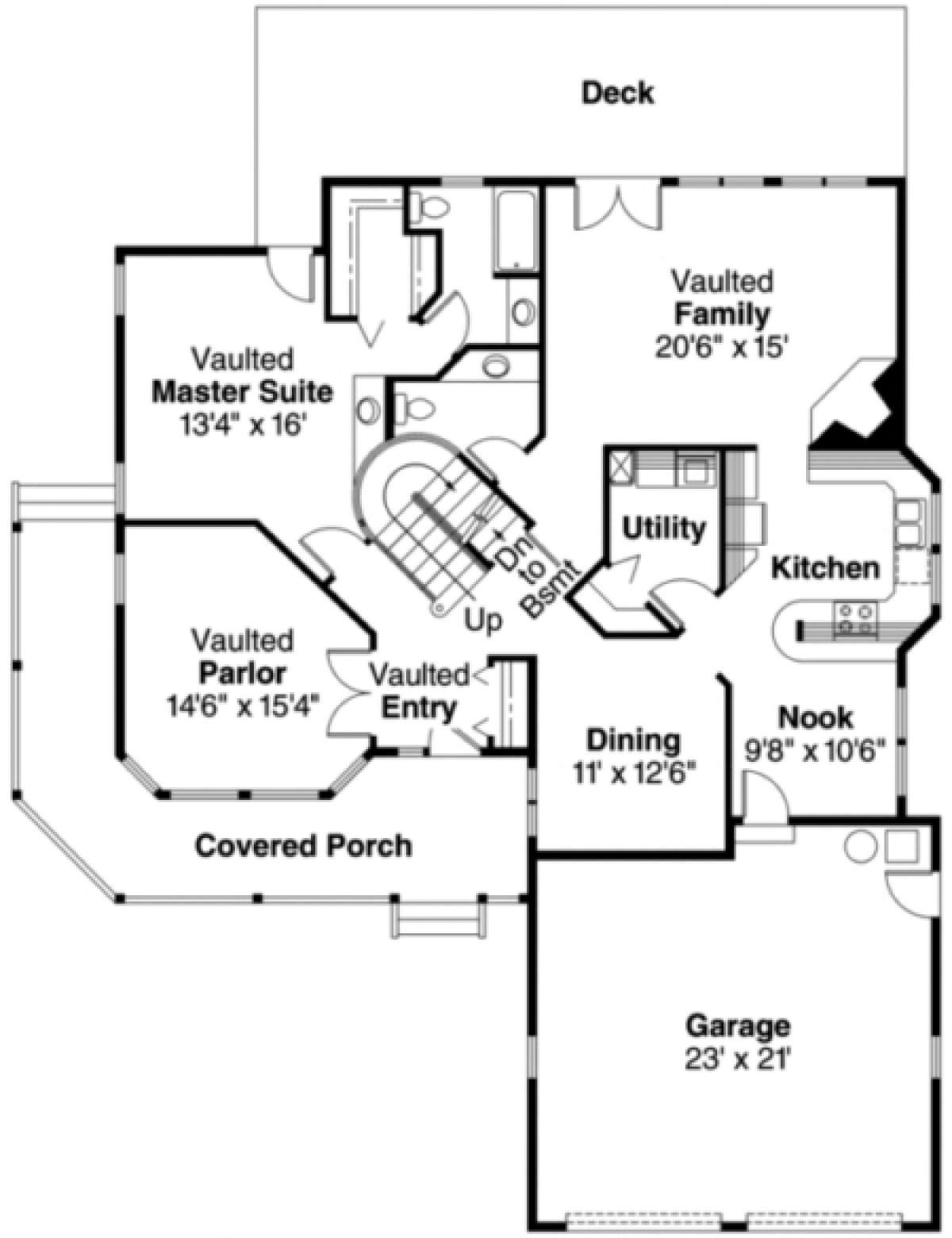 Floorplan 1 for House Plan #035-00001