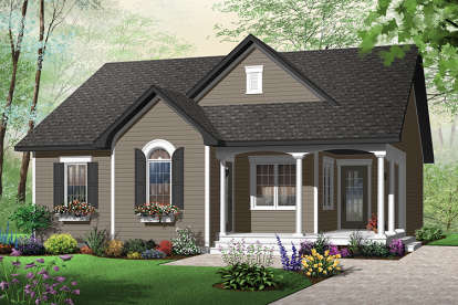 2 Bed, 1 Bath, 1226 Square Foot House Plan - #034-00187