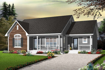 3 Bed, 1 Bath, 1470 Square Foot House Plan - #034-00192