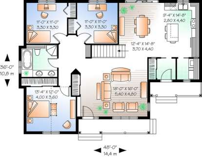 Floorplan 1 for House Plan #034-00192