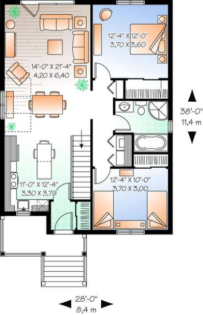 Floorplan 1 for House Plan #034-00193