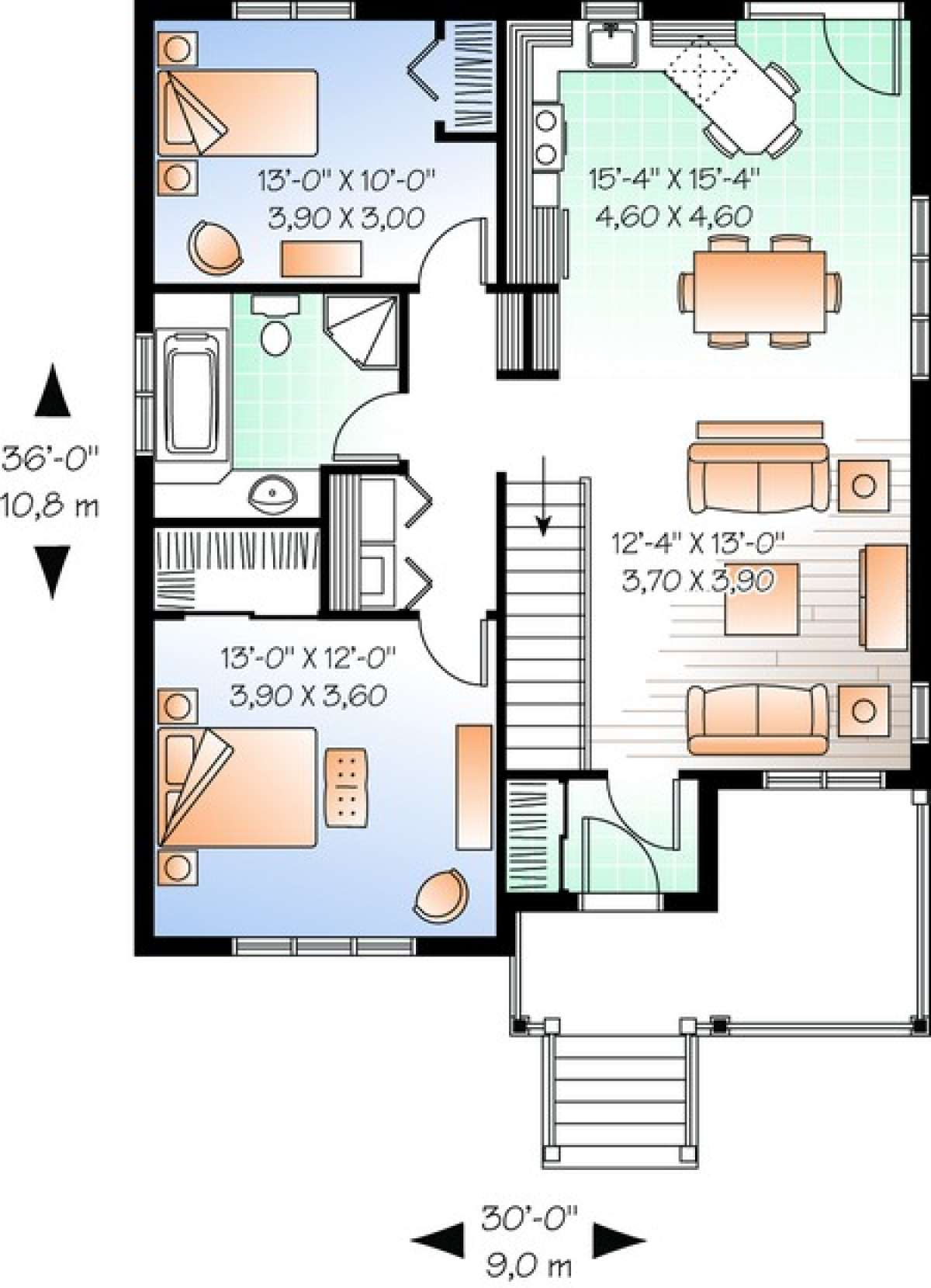 Floorplan 1 for House Plan #034-00194
