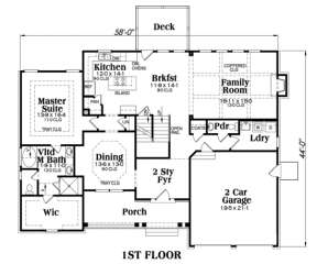 Floorplan 1 for House Plan #009-00048