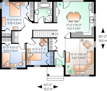Floorplan 1 for House Plan #034-00195