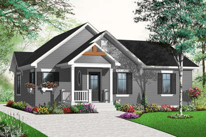 3 Bed, 1 Bath, 1160 Square Foot House Plan - #034-00196