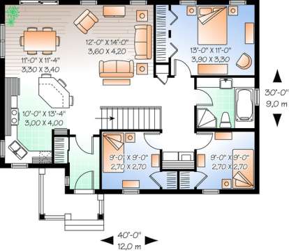 Floorplan1 for House Plan #034-00196