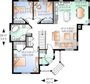 Floorplan 1 for House Plan #034-00198