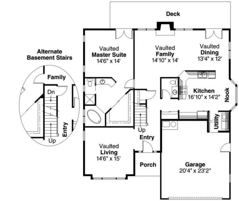 House Plan House Plan #651 Drawing 1