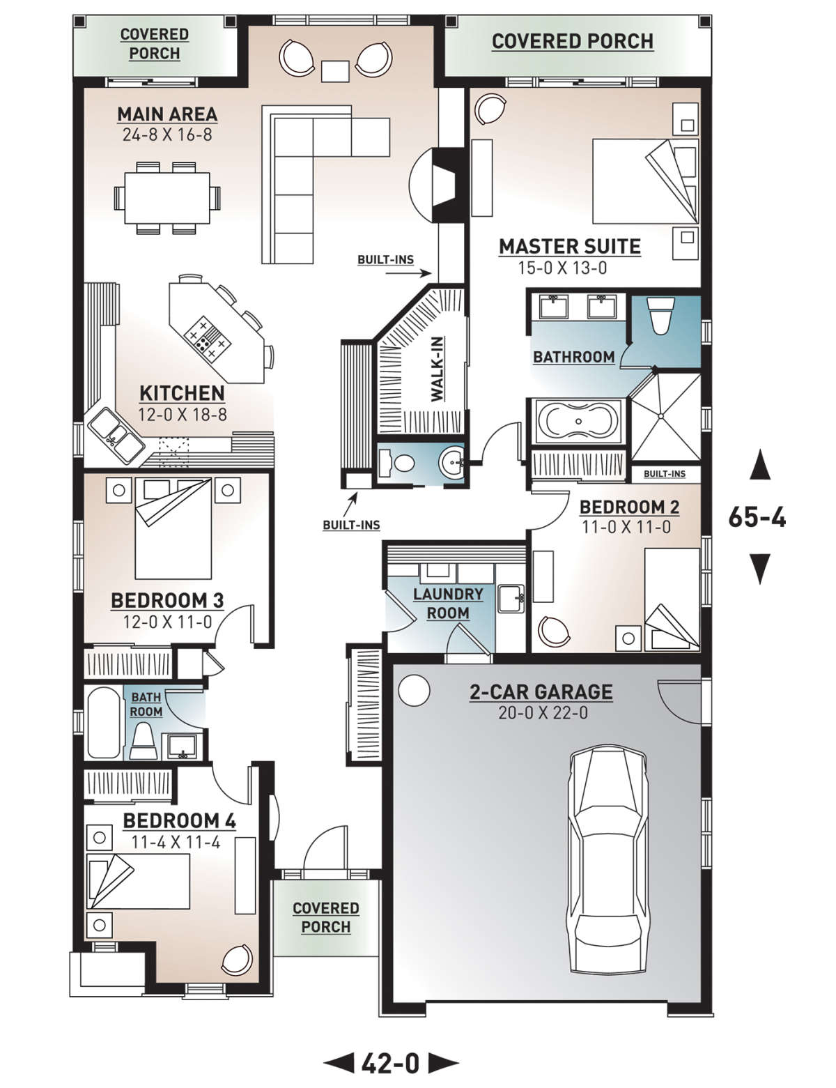 Main Floor for House Plan #034-00200