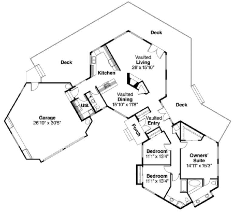 House Plan House Plan #652 Drawing 1
