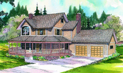 Farmhouse House Plan #035-00006 Elevation Photo