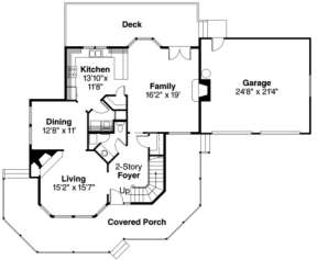 First Floor for House Plan #035-00006