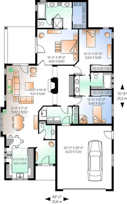 Floorplan1 for House Plan #034-00202