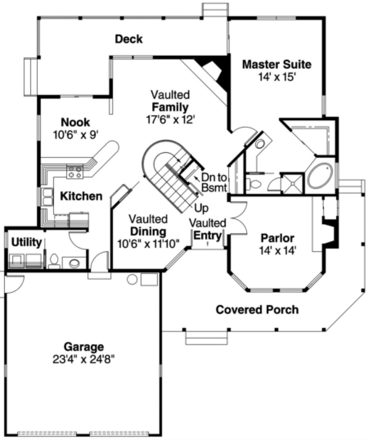 First Floor for House Plan #035-00007