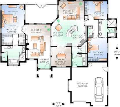 Main Floor for House Plan #034-00204