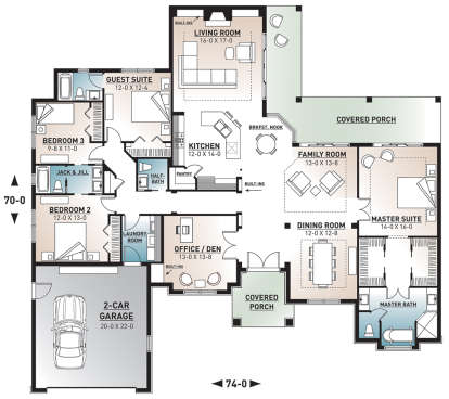 Main Floor for House Plan #034-00205