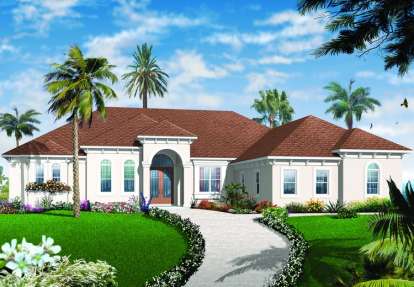 Mediterranean House Plan #034-00206 Elevation Photo