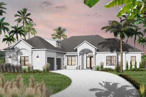 Florida House Plan #034-00208 Elevation Photo
