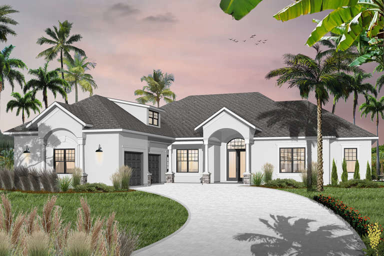 Florida House Plan #034-00208 Elevation Photo