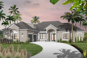 Florida House Plan #034-00208 Elevation Photo