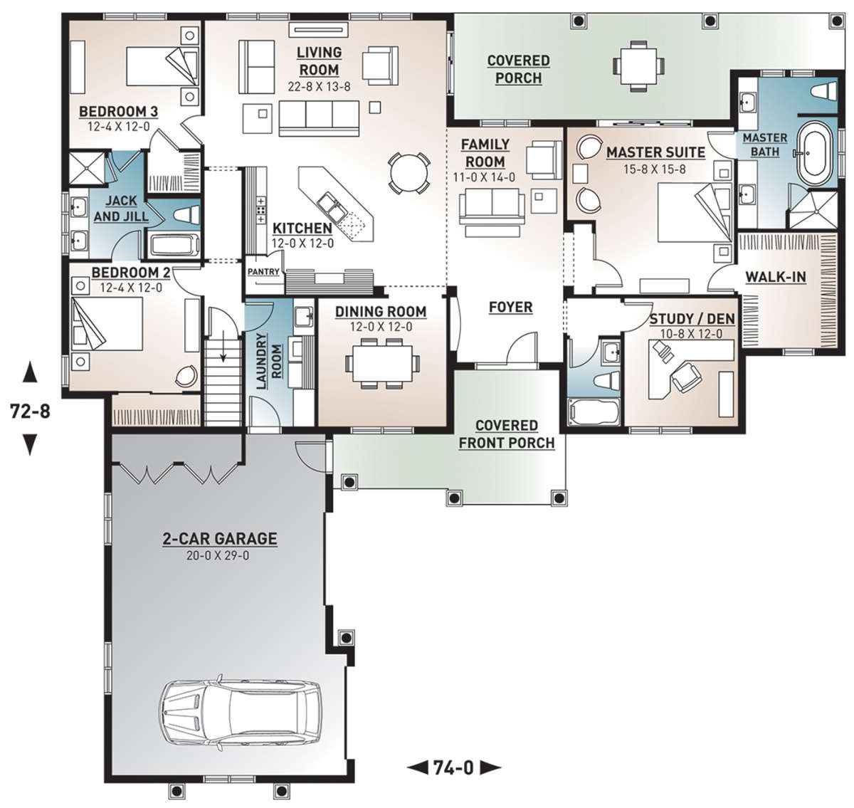 Main Floor for House Plan #034-00208