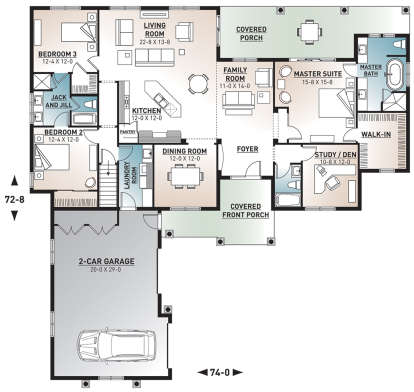 Main Floor for House Plan #034-00208