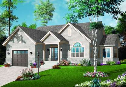 2 Bed, 1 Bath, 1276 Square Foot House Plan - #034-00209
