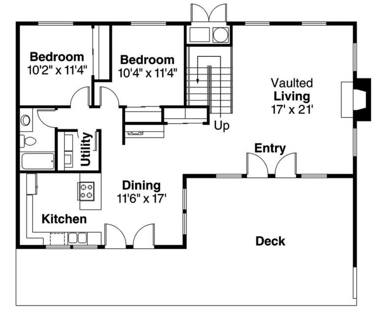 House Plan House Plan #657 Drawing 1