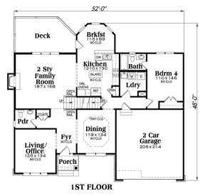 Main Floor for House Plan #009-00049