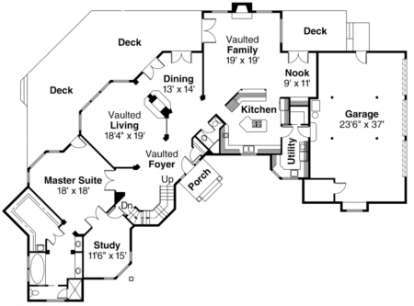 First Floor for House Plan #035-00013