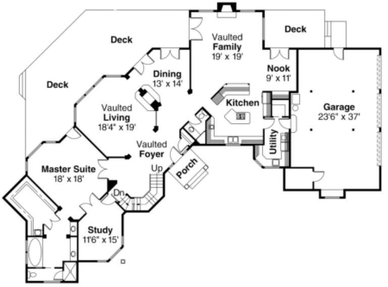 House Plan House Plan #660 Drawing 1