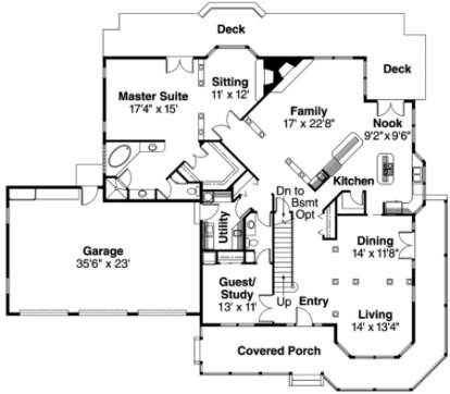 First Floor for House Plan #035-00014