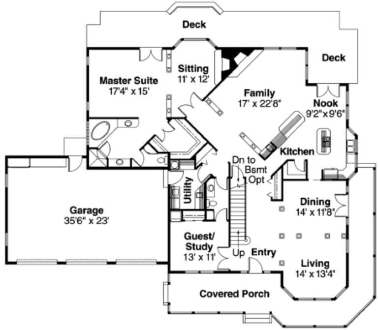 House Plan House Plan #661 Drawing 1