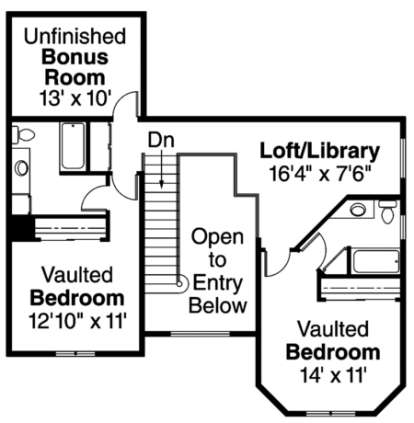Second Floor for House Plan #035-00014