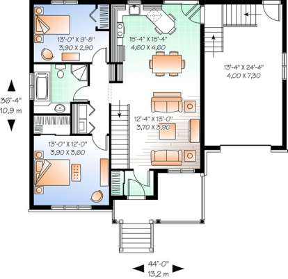 Main Floor for House Plan #034-00213