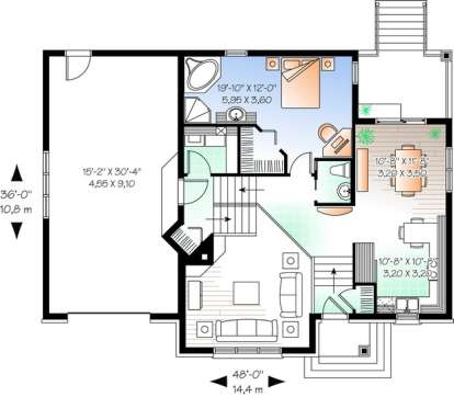 Floorplan 2 for House Plan #034-00215