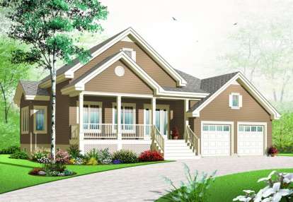 2 Bed, 1 Bath, 1350 Square Foot House Plan - #034-00216