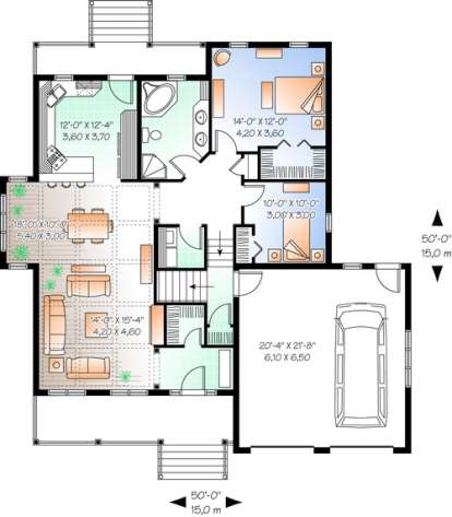 Floorplan 1 for House Plan #034-00216