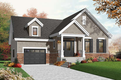 2 Bed, 1 Bath, 1126 Square Foot House Plan - #034-00219