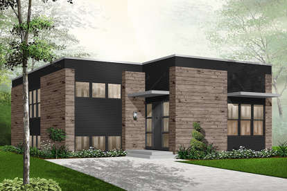 Modern House Plan #034-00221 Elevation Photo