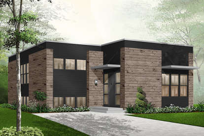 3 Bed, 1 Bath, 1372 Square Foot House Plan - #034-00221