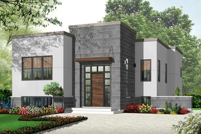 Contemporary House Plan #034-00222 Elevation Photo